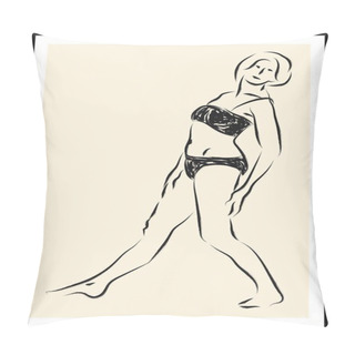 Personality  Human Sketch Drawing. Vector Poster. Pillow Covers