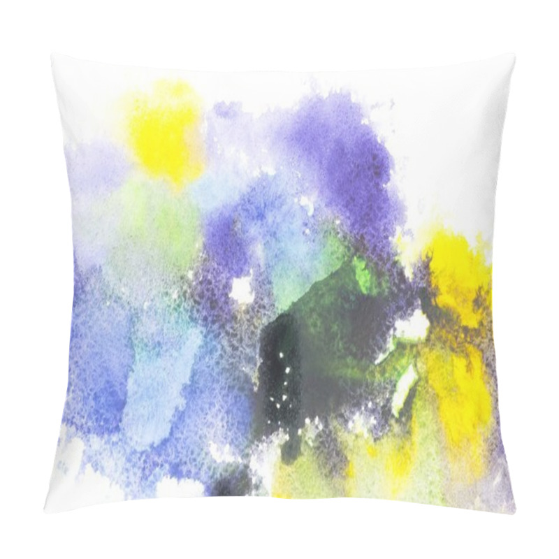 Personality  Abstract painting with colorful watercolor paint blots on white  pillow covers