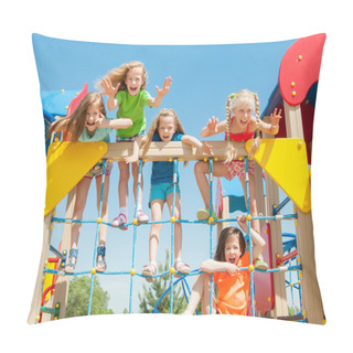 Personality  Happy Children Playing Outdoors Pillow Covers