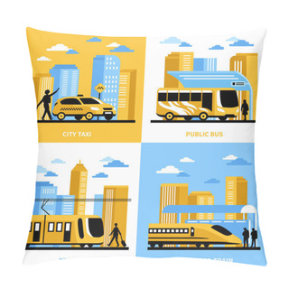 Personality  City Transportation 2x2 Design Concept Pillow Covers