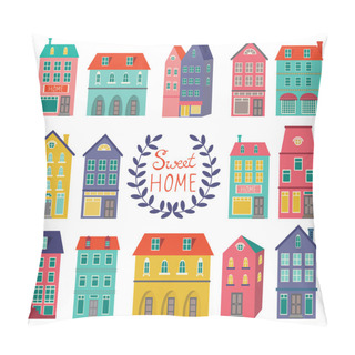 Personality  Colorful Houses Collection Pillow Covers