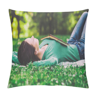 Personality  Woman Lying Down In Nature And Sleeping Pillow Covers