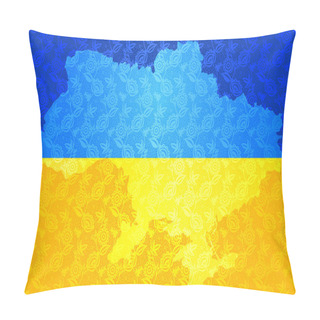 Personality  Map Of Ukraine In National Flag Colors Pillow Covers