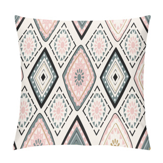 Personality  Pink Green Black Geometric Seamless Pattern In African Style Wit Pillow Covers