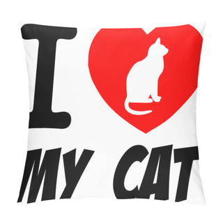 Personality I Love My Cat Red Heart Pillow Covers