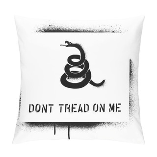 Personality  Timber Rattlesnake  Silhouette And Inscription DONT TREAD ON ME. The Concept Of Living In Freedom. Spray Graffiti Stencil. Pillow Covers
