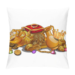 Personality  Royal Gold Treasure, Crown And Precious Relics Pillow Covers