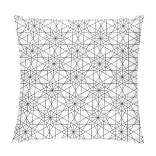 Personality  Seamless Traditional Japanese Geometric Ornament .Black And White. Pillow Covers