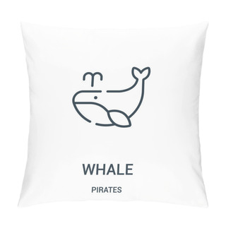 Personality  Whale Icon Vector From Pirates Collection. Thin Line Whale Outline Icon Vector Illustration. Linear Symbol For Use On Web And Mobile Apps, Logo, Print Media. Pillow Covers