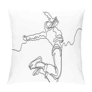 Personality  Continuous Line Drawing Of Happy Dancing Woman Pillow Covers