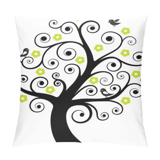 Personality  Abstract Tree With Birds Pillow Covers