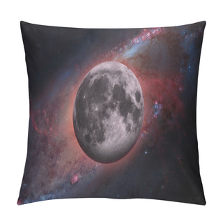 Personality  Earths Moon. Outer Space Background. Pillow Covers