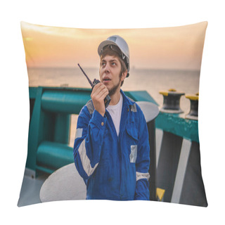 Personality  Marine Deck Officer Or Chief Mate On Deck Of Offshore Vessel Pillow Covers