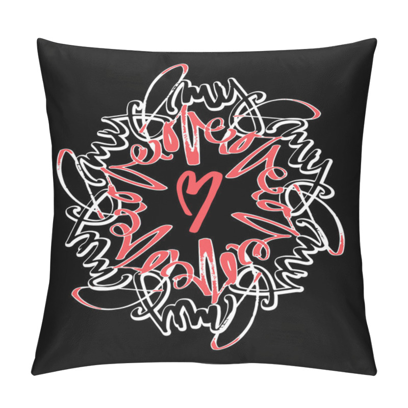 Personality  Love concept mandala style calligraphic lettering  pillow covers