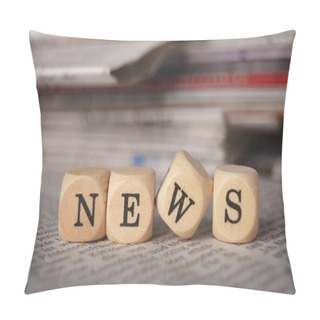 Personality  The Word News On Cubes Pillow Covers
