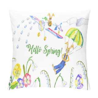 Personality  Rabbits And Flowers Pillow Covers