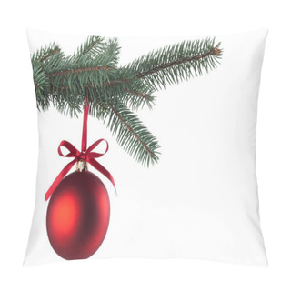 Personality  Christmas Ball With Curly Ribbon On Christmas Tree Pillow Covers