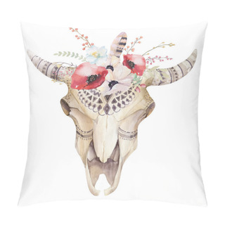 Personality  Watercolor Cow Skull Pillow Covers