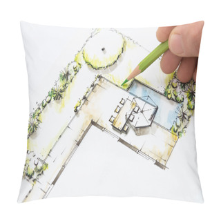 Personality  Garden Design Blueprint Sketching Pillow Covers