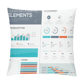 Personality  Graphs And Pie Charts For Infographic Vector Data Visualization Pillow Covers