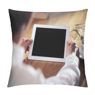 Personality  Business Man Working On Digital Tablet Pillow Covers