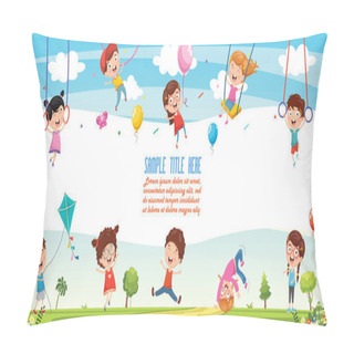 Personality  Vector Illustration Of Children Background Pillow Covers