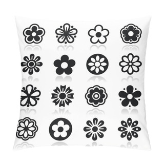 Personality  Flower Head Vector Icons Set Pillow Covers