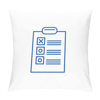 Personality  Questionnaire Line Icon Concept. Questionnaire Flat  Vector Symbol, Sign, Outline Illustration. Pillow Covers