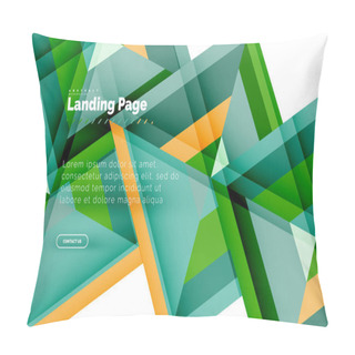 Personality  Square Shape Geometric Abstract Background, Landing Page Web Design Template Pillow Covers