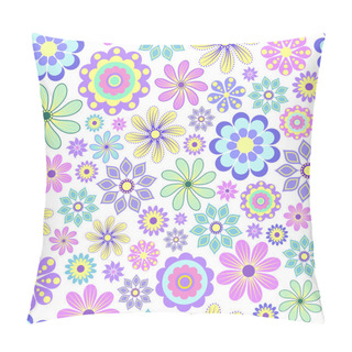 Personality  Pastel Flower On White Background. Pillow Covers