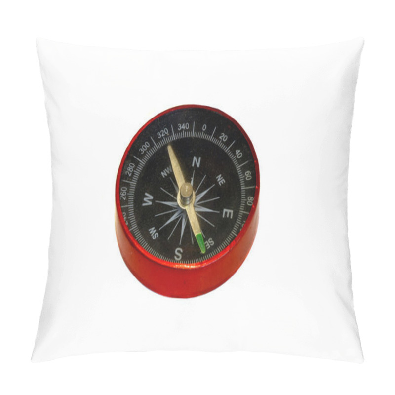 Personality  red compass isolated on white pillow covers
