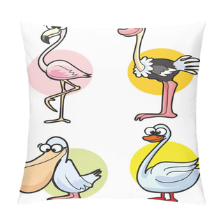 Personality  Set Of Cartoon Birds Pillow Covers