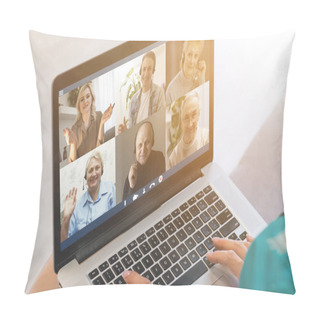 Personality  Video Chat From A Laptop. Pillow Covers