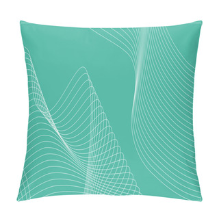 Personality  Curvy Geometric Lines Wave Pattern Texture On Colorful Background. Vector Graphic Illustration Template. Pillow Covers