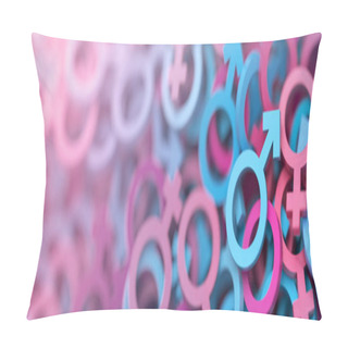 Personality  Male And Female Infinite Signs, 3d Rendering With Nice Reflection Materials Pillow Covers