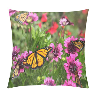 Personality  Monarch Butterflies And Purple Daisies Pillow Covers