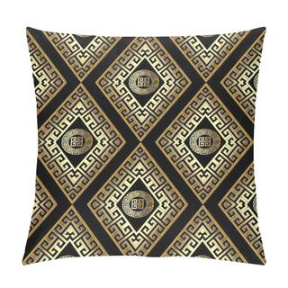 Personality  Gold Geometric Meander Vector Seamless Pattern. Greek Key Pillow Covers