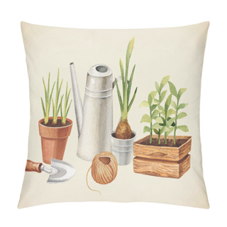 Personality  Plants And Garden Tools Pillow Covers
