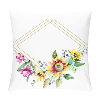Personality  Beautiful Watercolor Flowers On White Background. Watercolour Drawing Aquarelle. Isolated Bouquet Of Flowers Illustration Element. Frame Border Ornament. Pillow Covers