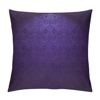 Personality  Ultra Violet, Amethystine Vintage Background, Royal With Classic Baroque Pattern, Rococo With Darkened Edges Background, Card, Invitation, Banner. Vector Illustration EPS 10 Pillow Covers