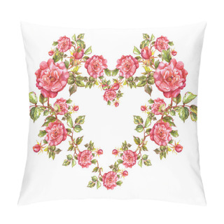 Personality  Floral Heart Shaped Frame Pillow Covers