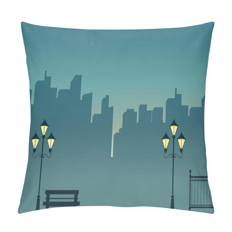 Personality  Silhouette of seat with street lamp scenery pillow covers