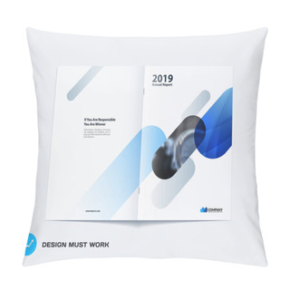 Personality  Abstract Brochure Design, Modern Annual Report, Centerfold Cover, Flyer In A4 With Colourful Rounded Rectangles Pillow Covers
