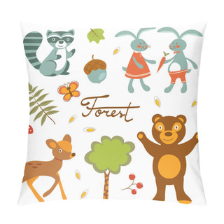 Personality  Cute Forest Animals Colorful Collection Pillow Covers