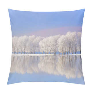 Personality  Winter Trees Covered With Frost Pillow Covers
