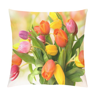 Personality  Bouquet Of The Fresh Tulips Pillow Covers