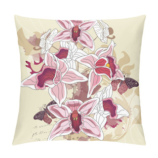 Personality  Orchid Grunge Composition Pillow Covers