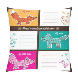 Personality  Forest Animals Printable Cards Pillow Covers