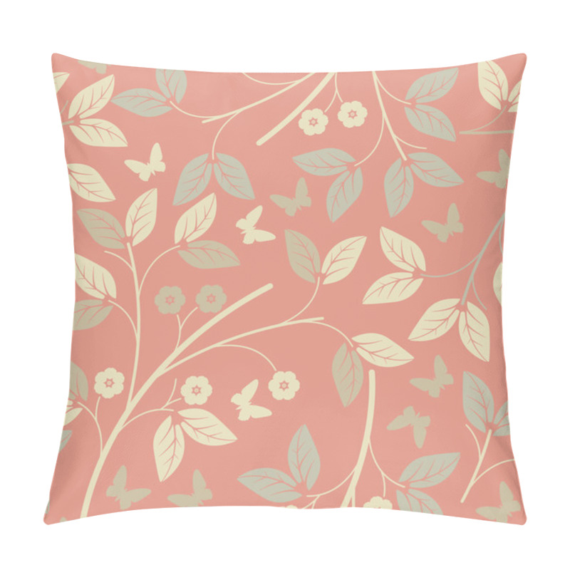 Personality  Seamless pattern with flowers,  leaves and butterflies pillow covers