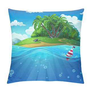 Personality  Float In The Water At The Island Background Pillow Covers